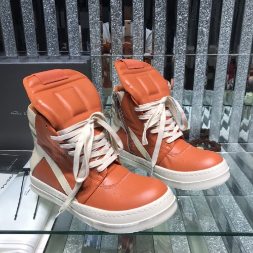 Rick Owens Men Shoes Sneakers Leather High-Top Breathable Mens Casual Shoes Ankle Boots with Original Box