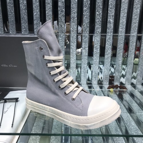 Rick Owens Men Shoes Sneakers Leather High-Top Breathable Mens Casual Shoes Ankle Boots with Original Box