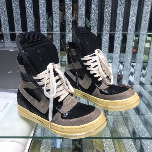 Rick Owens Men Shoes Sneakers Leather High-Top Breathable Mens Casual Shoes Ankle Boots with Original Box