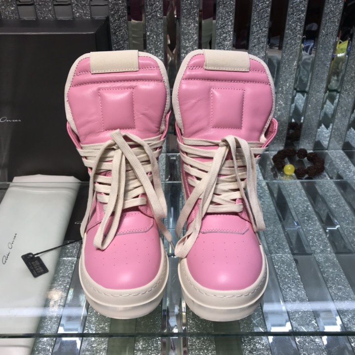 Rick Owens Men Shoes Sneakers Leather High-Top Breathable Mens Casual Shoes Ankle Boots with Original Box