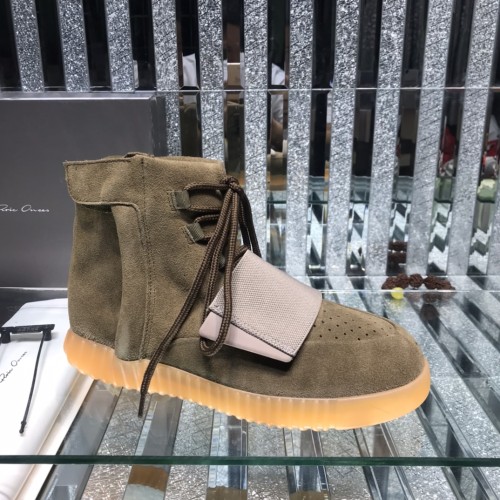 Rick Owens Men Shoes Sneakers Leather High-Top Breathable Mens Casual Shoes Ankle Boots with Original Box