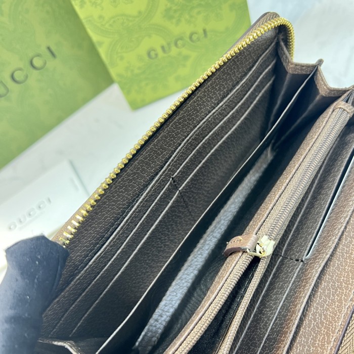 Gucci Womens Mens Bags Wallets Luxury Brand Gucci Beige / Ebony GG Supreme Canvas Ophidia Chain Wallet with Original Box 546592 96IWS 8745