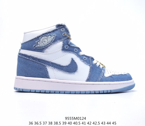 Air Jordan 1 High OG Denim Sneakers Mens Womens Shoes Sneakers with Original Box 9555M0124