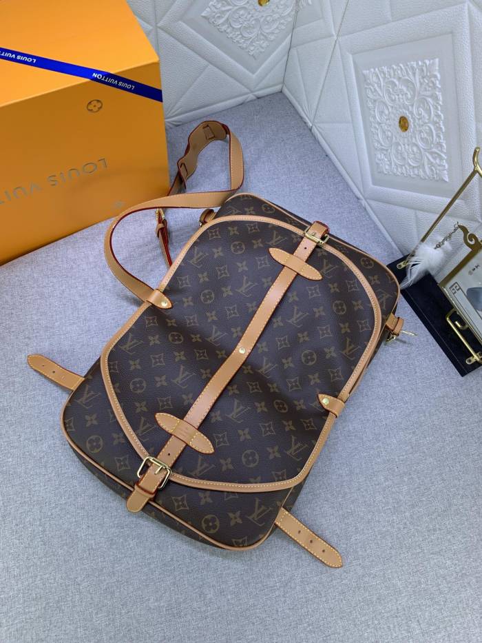 Louis Vuitton Womens Bags Luxury Brand Fashion Type SAUMUR MM Monogram leather M40710 with Original Box