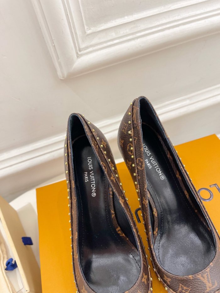Louis Vuitton Womens Shoes Pumps Sandals Leather Design Luxury Brand CHERIE PUMP with Original Box 8cm Heel