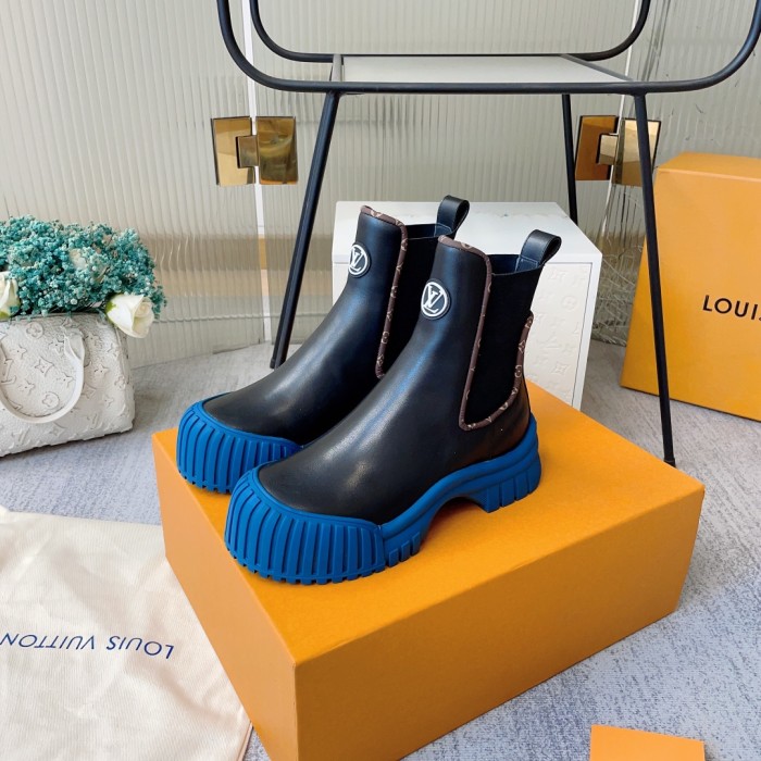 Louis Vuitton Womens Shoes Ankle Fashion Boots Luxury Brand Winter Booties with Original Box