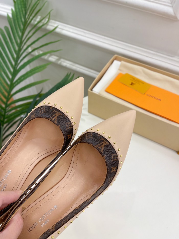 Louis Vuitton Womens Shoes Pumps Sandals Leather Design Luxury Brand CHERIE PUMP with Original Box 8cm Heel