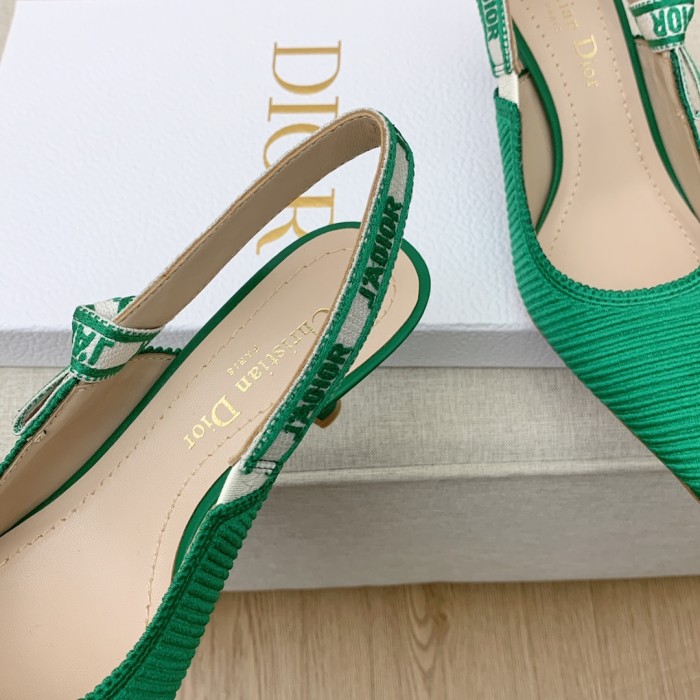 Dior Women Shoes Pumps Luxury Design Fashion Type 6.5cm High Heel Shoes for Wedding Style J'ADIOR SLINGBACK PUMP Cotton Fabric with Original Box