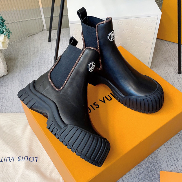 Louis Vuitton Womens Shoes Ankle Fashion Boots Luxury Brand Winter Booties with Original Box
