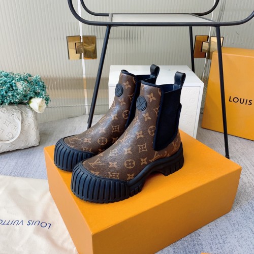 Louis Vuitton Womens Shoes Ankle Fashion Boots Luxury Brand Winter Booties with Original Box