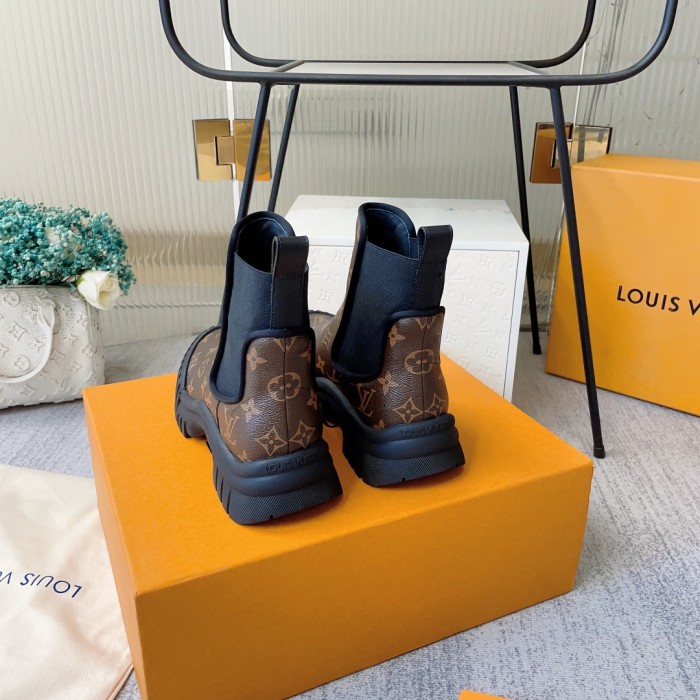 Louis Vuitton Womens Shoes Ankle Fashion Boots Luxury Brand Winter Booties with Original Box