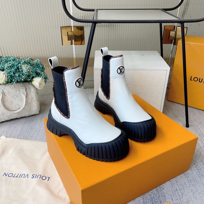 Louis Vuitton Womens Shoes Ankle Fashion Boots Luxury Brand Winter Booties with Original Box