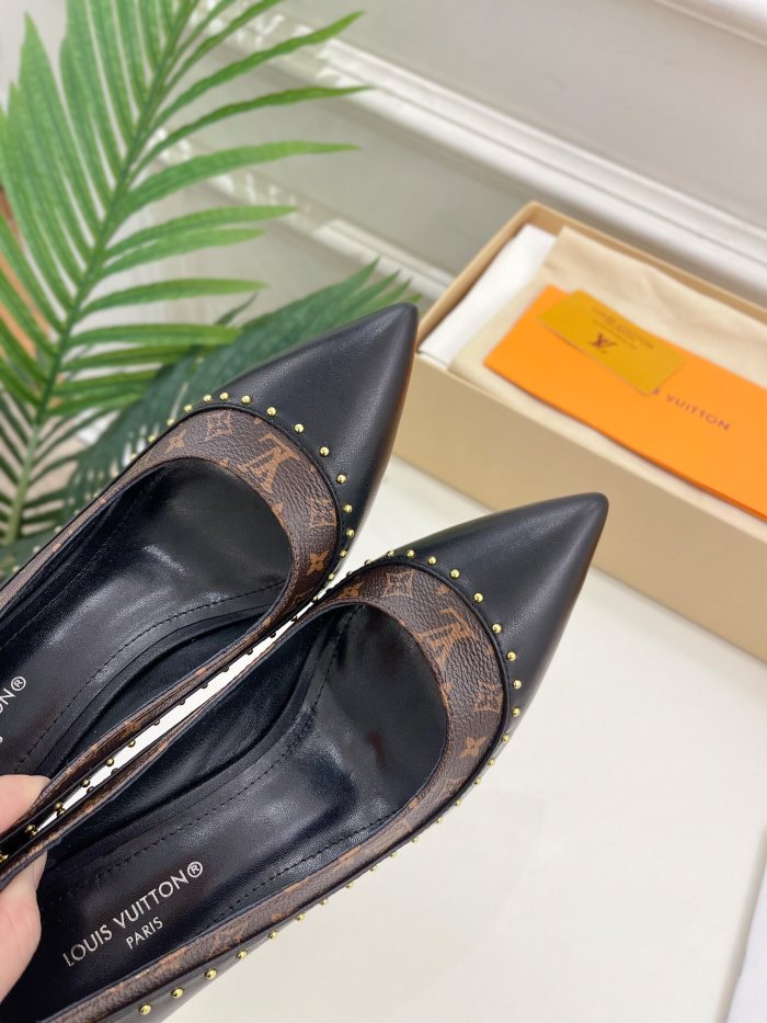 Louis Vuitton Womens Shoes Pumps Sandals Leather Design Luxury Brand CHERIE PUMP with Original Box 8cm Heel