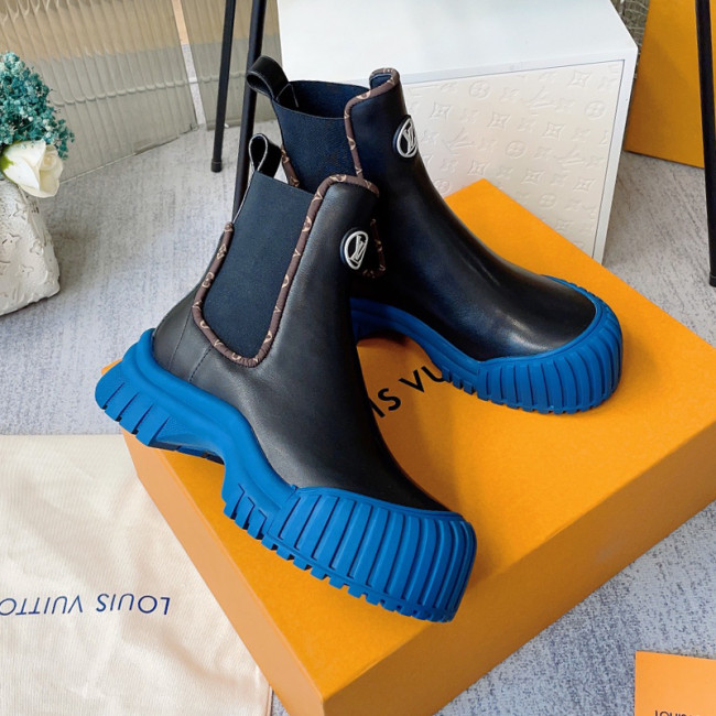 Louis Vuitton Womens Shoes Ankle Fashion Boots Luxury Brand Winter Booties with Original Box