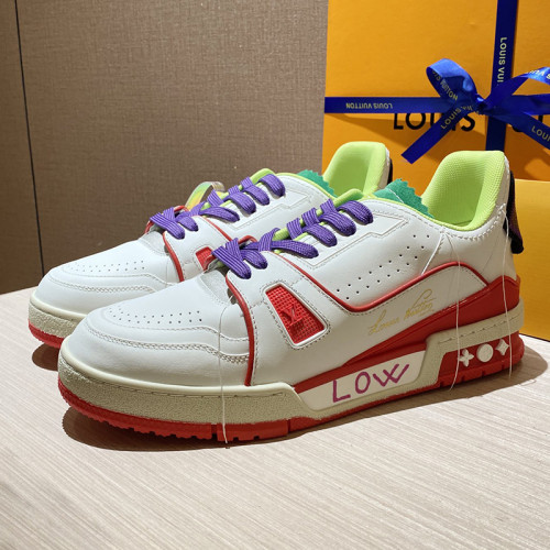 Louis Vuitton Mens Shoes Fashion Sneakers Design Luxury Brand LV TRAINER SNEAKER Mix of materials with Original Box 1A9JI9