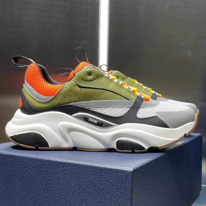 Dior Mens Shoes Sneakers Luxury Brand Breathable Design B22 SNEAKER Mesh with Smooth Calfskin with Original Box 3SN231YXX_H861