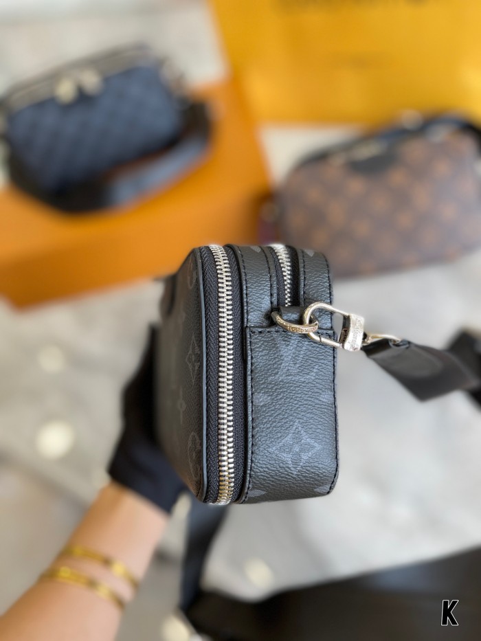 Louis Vuitton Mens Bags Clutch Luxury Brand Fashion Type ALPHA WEARABLE WALLET M80741 with Original Box Monogram Eclipse coated canvas
