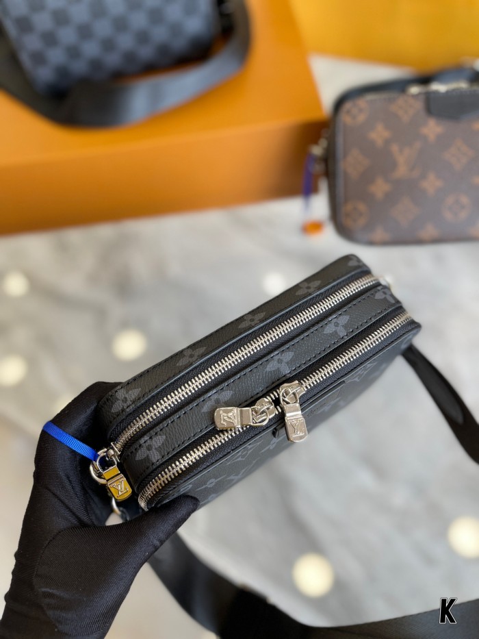 Louis Vuitton Mens Bags Clutch Luxury Brand Fashion Type ALPHA WEARABLE WALLET M80741 with Original Box Monogram Eclipse coated canvas