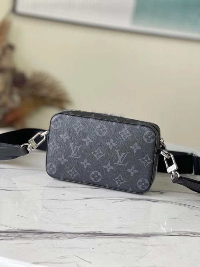 Louis Vuitton Mens Bags Clutch Luxury Brand Fashion Type ALPHA WEARABLE WALLET M80741 with Original Box Monogram Eclipse coated canvas