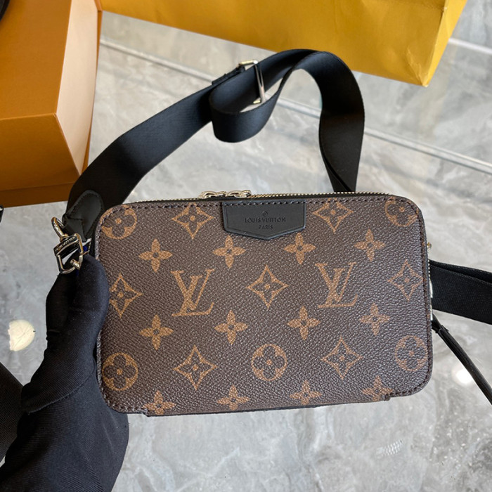 Louis Vuitton Mens Bags Clutch Luxury Brand Fashion Type ALPHA WEARABLE WALLET M80741 with Original Box Monogram Eclipse coated canvas