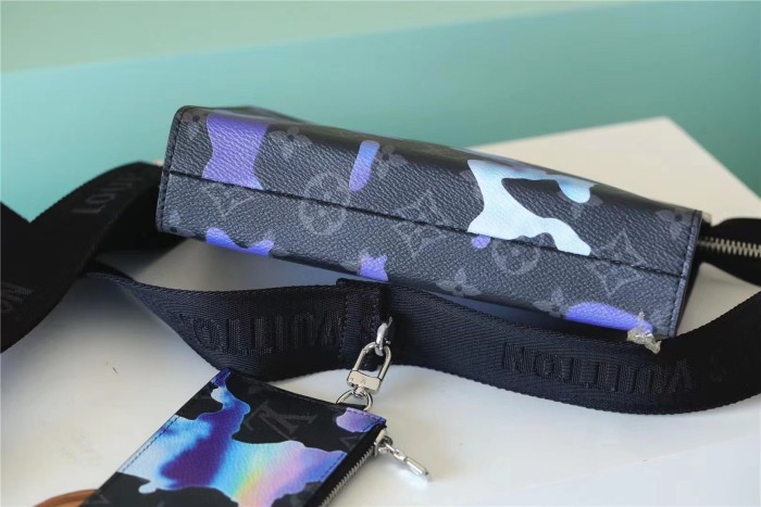 Louis Vuitton Womens Mens Bags Shoulder Bags Luxury Brand GASTON WEARABLE WALLET with Original Box M81753 Sunrise Monogram Eclipse coated canvas
