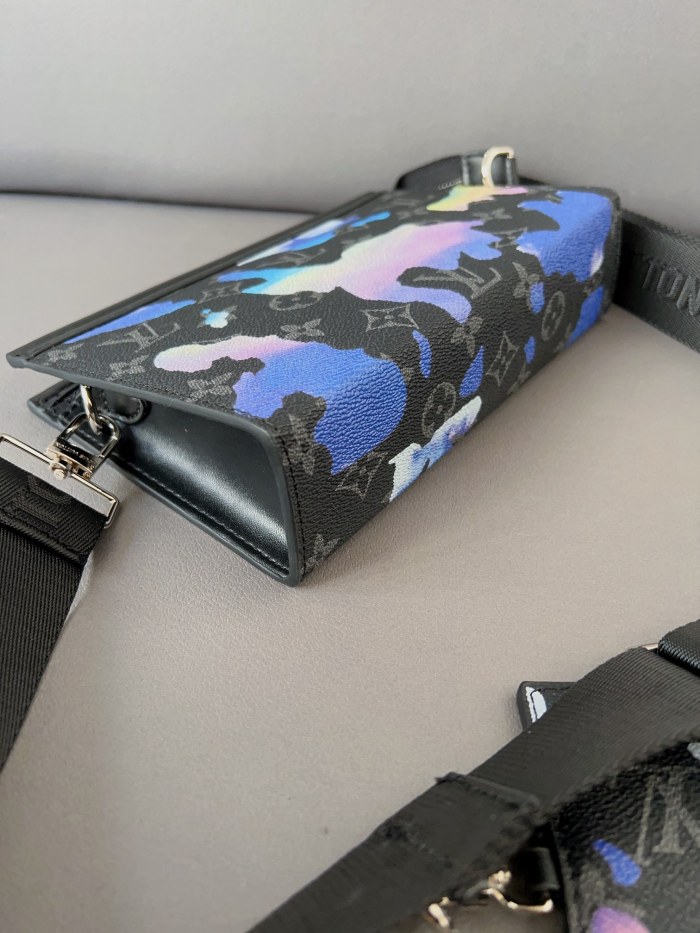 Louis Vuitton Womens Mens Bags Shoulder Bags Luxury Brand GASTON WEARABLE WALLET with Original Box M81753 Sunrise Monogram Eclipse coated canvas