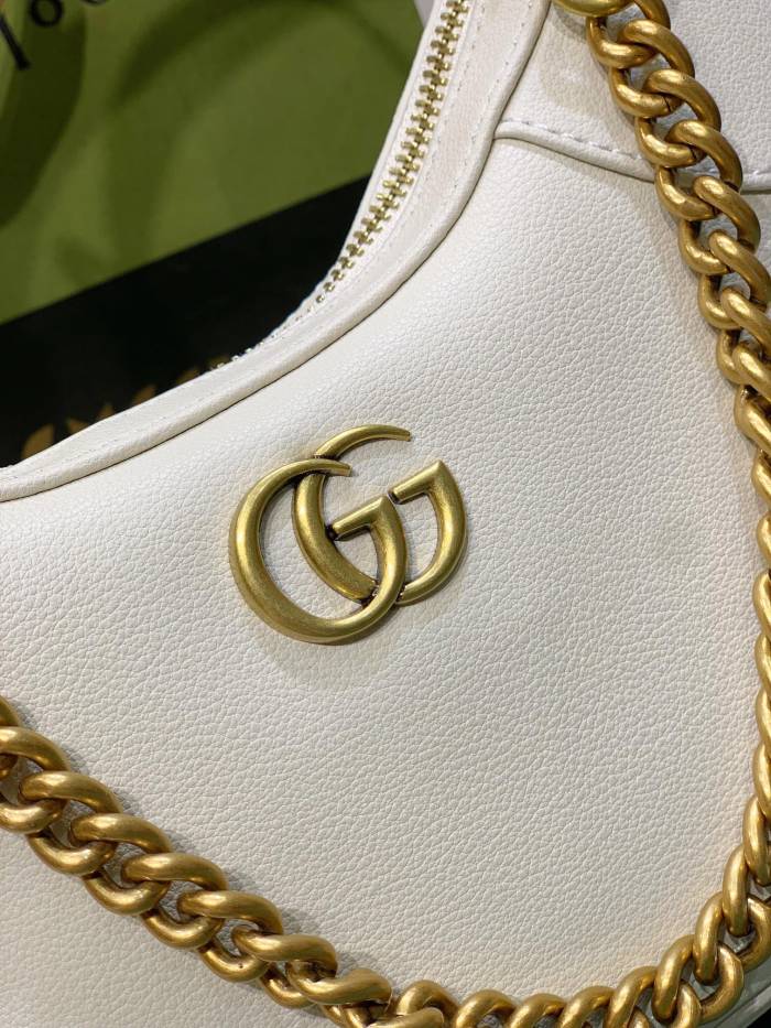 Gucci Womens Bags Shoulder Messenger Bag Luxury Brand Gucci Aphrodite small shoulder bag in white leather with Original Box 731817 AABE9 9022