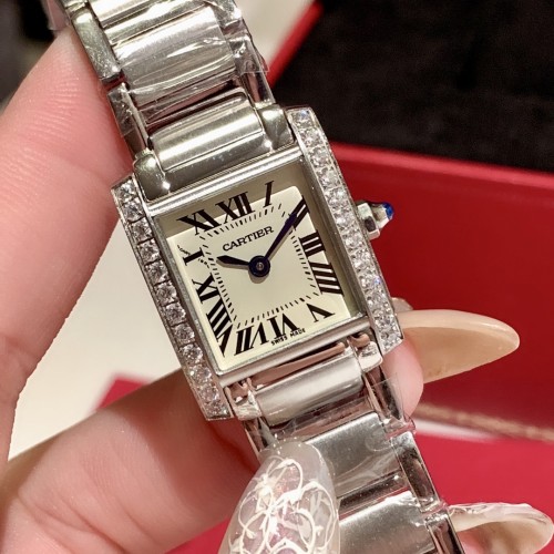 Cartier Womens Watch Luxury Brand Design Fashion Type Tank Series Watches with Original Box