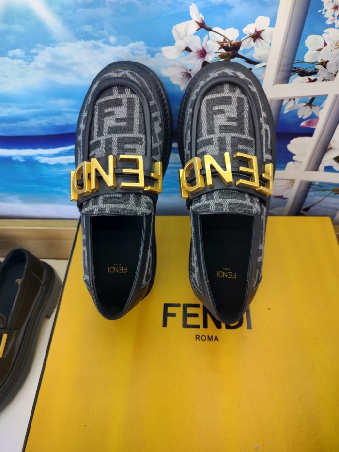 Fendi Womens Shoes Fashion Luxury Brand Fendi Fendigraphy Loafers with Original Box