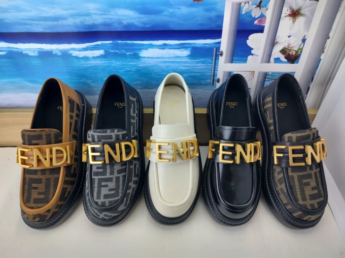 Fendi Womens Shoes Fashion Luxury Brand Fendi Fendigraphy Loafers with Original Box