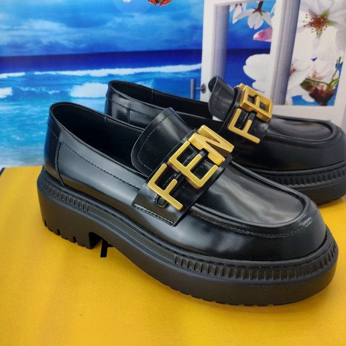 Fendi Womens Shoes Fashion Luxury Brand Fendi Fendigraphy Loafers with Original Box