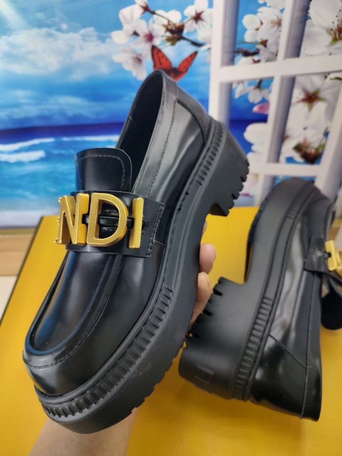 Fendi Womens Shoes Fashion Luxury Brand Fendi Fendigraphy Loafers with Original Box