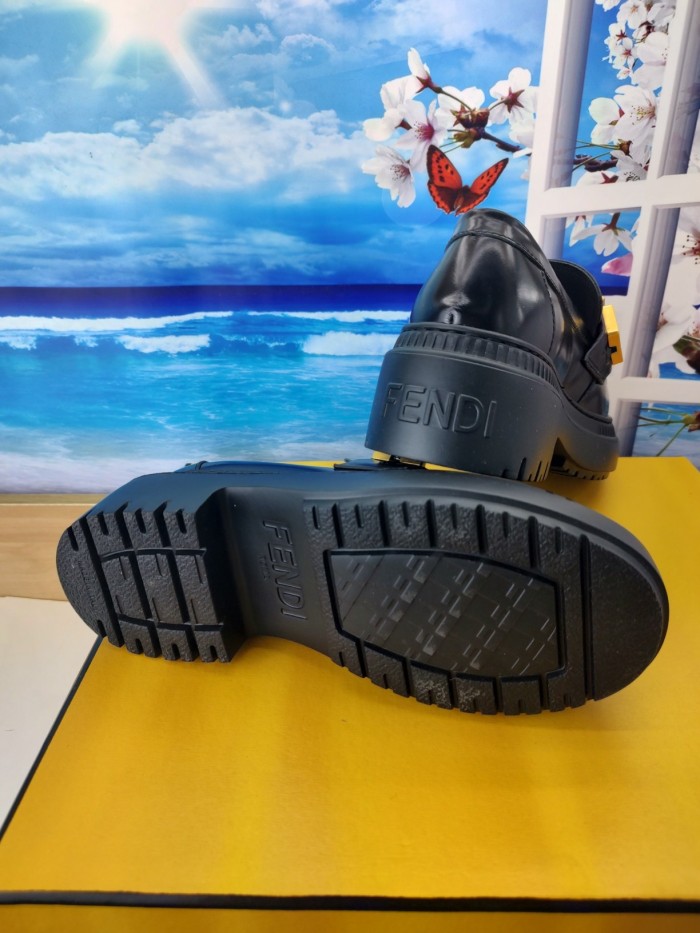 Fendi Womens Shoes Fashion Luxury Brand Fendi Fendigraphy Loafers with Original Box