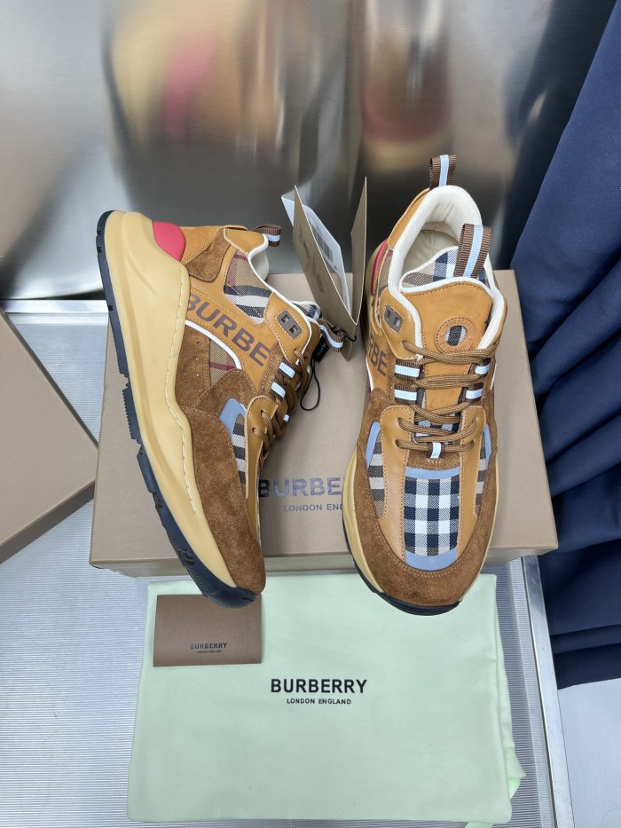 Burberry Men Shoes Fashion Sneakers Luxury Brand Vintage Cotton Sneaker with Original Box