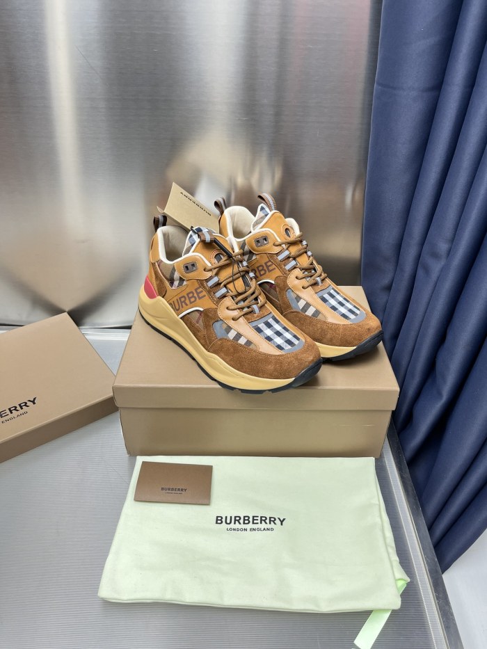 Burberry Men Shoes Fashion Sneakers Luxury Brand Vintage Cotton Sneaker with Original Box