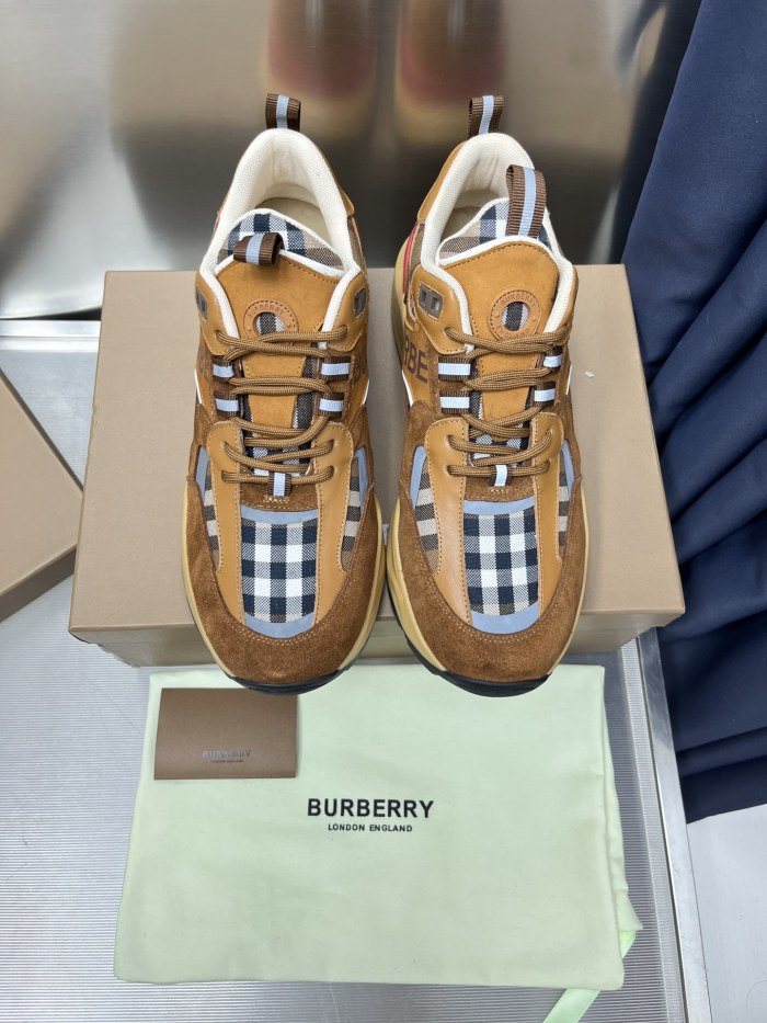 Burberry Men Shoes Fashion Sneakers Luxury Brand Vintage Cotton Sneaker with Original Box