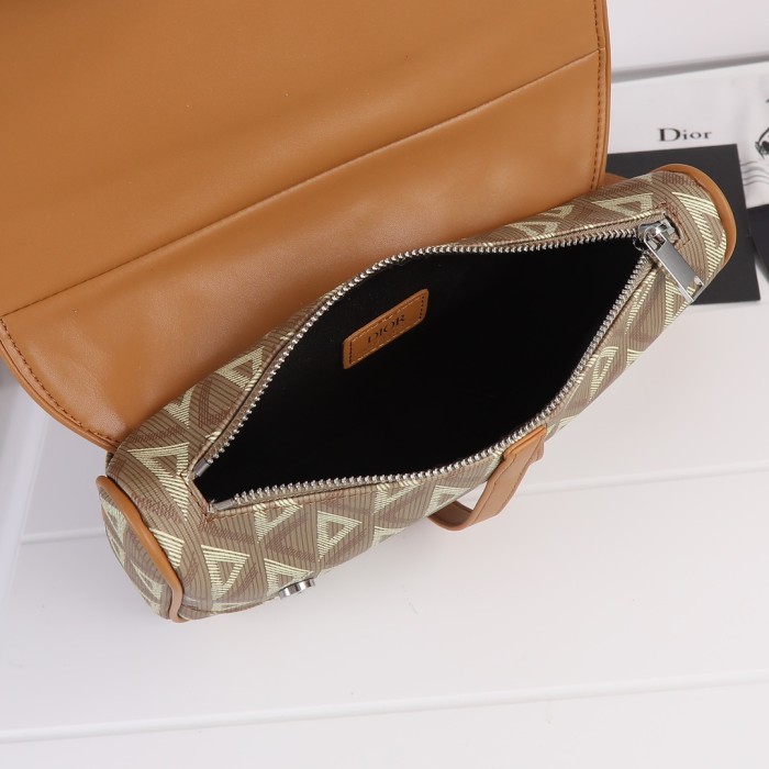 Dior Womens Mens Bag Saddle Bag Luxury Brand Design Fashion Type Shoulder Bags SADDLE BAG Dior CD Diamond Canvas and Smooth Calfskin with Original Box 1ADPO093CDP_H42E