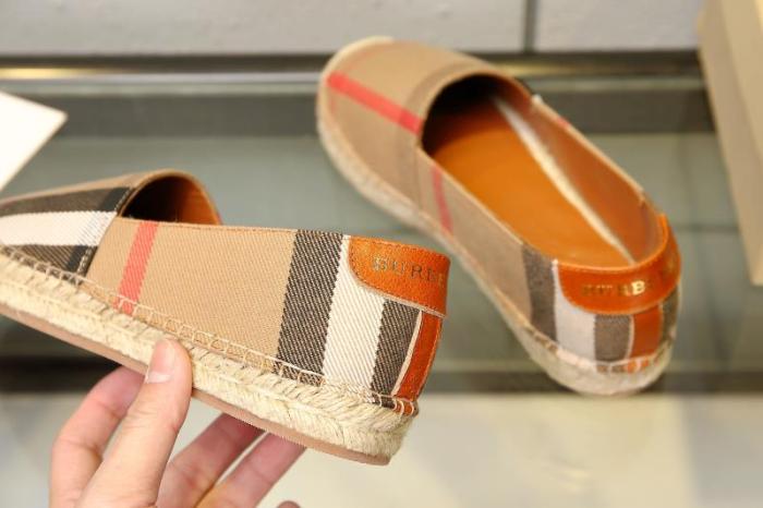 Burberry Womens Casual Shoes Fashion Espadrilles Luxury Brand Vintage Cotton Sneaker with Original Box