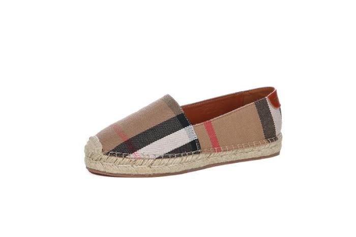 Burberry Womens Casual Shoes Fashion Espadrilles Luxury Brand Vintage Cotton Sneaker with Original Box
