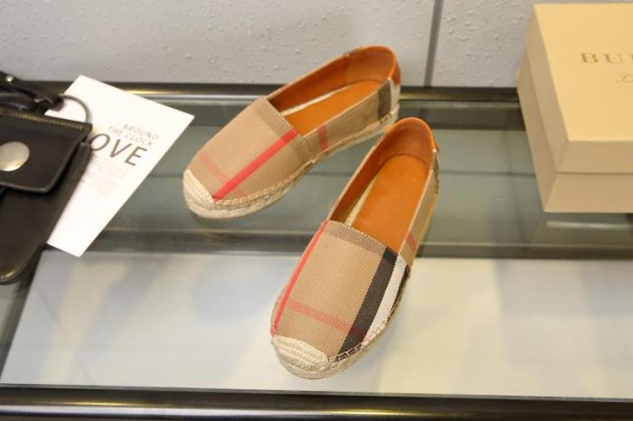 Burberry Womens Casual Shoes Fashion Espadrilles Luxury Brand Vintage Cotton Sneaker with Original Box