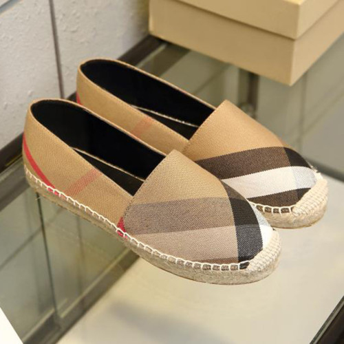 Burberry Womens Casual Shoes Fashion Espadrilles Luxury Brand Vintage Cotton Sneaker with Original Box