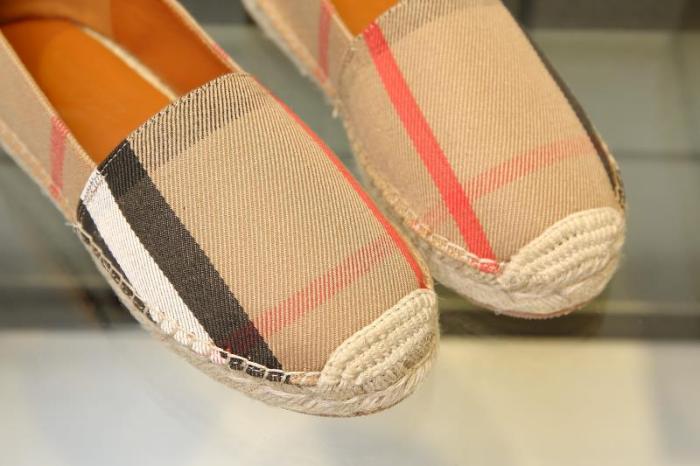 Burberry Womens Casual Shoes Fashion Espadrilles Luxury Brand Vintage Cotton Sneaker with Original Box