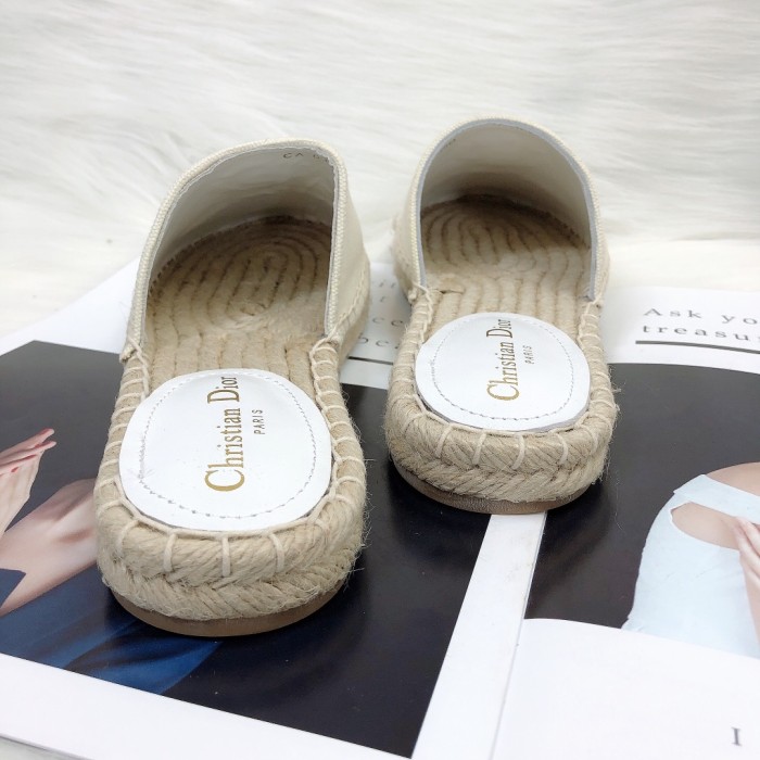 Dior Womens Shoes Slippers Dior Granville Espadrille Dior Oblique Embroidered Cotton with Original Box