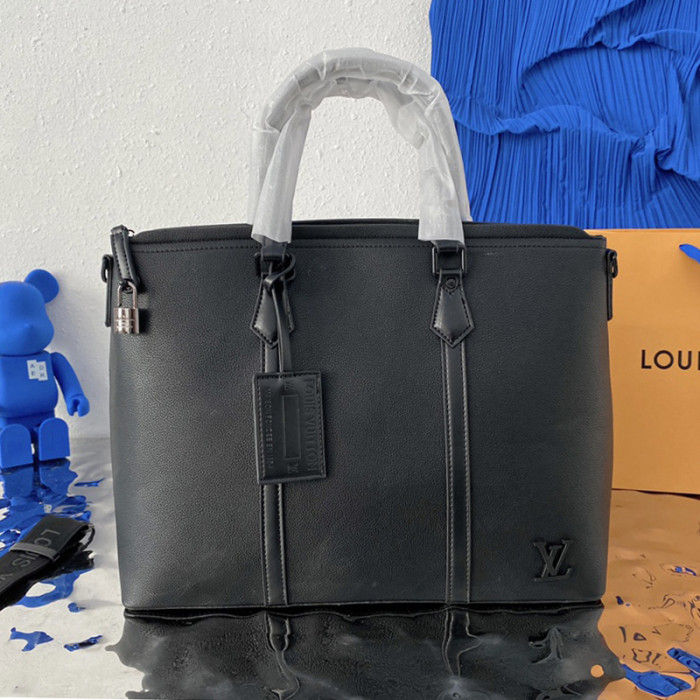 Louis Vuitton Mens Shoulder Bags Handbags Luxury Brand Fashion LOCK IT TOTE M59158 Black Grained calf leather