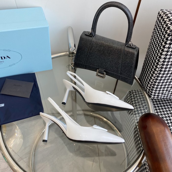 Prada Womens Shoes Casual Shoes Sandals Slippers Luxury Brand with Original Box 7.5cm Heel