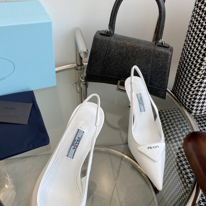 Prada Womens Shoes Casual Shoes Sandals Slippers Luxury Brand with Original Box 7.5cm Heel