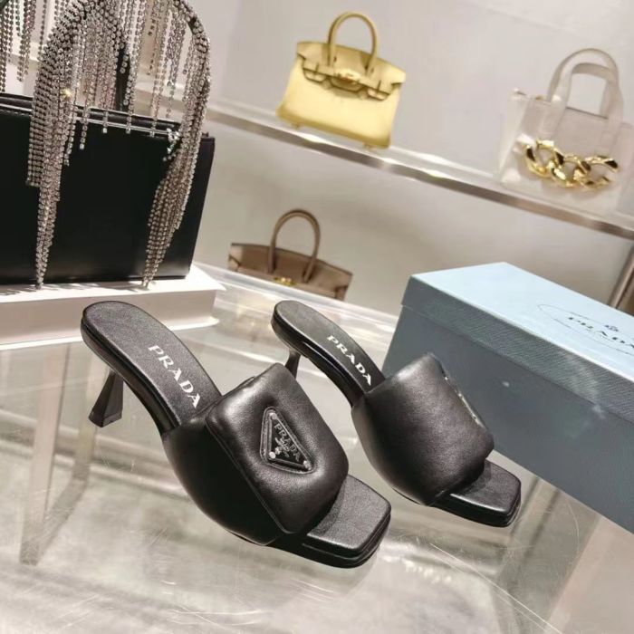 Prada Womens Shoes Casual Shoes Sandals Slippers Luxury Brand with Original Box 6.5cm Heel