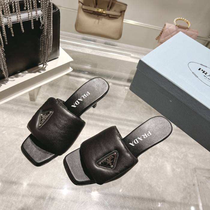Prada Womens Shoes Casual Shoes Sandals Slippers Luxury Brand with Original Box 6.5cm Heel