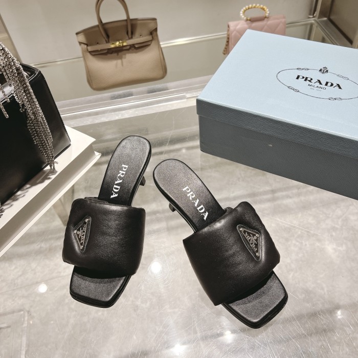 Prada Womens Shoes Casual Shoes Sandals Slippers Luxury Brand with Original Box 6.5cm Heel