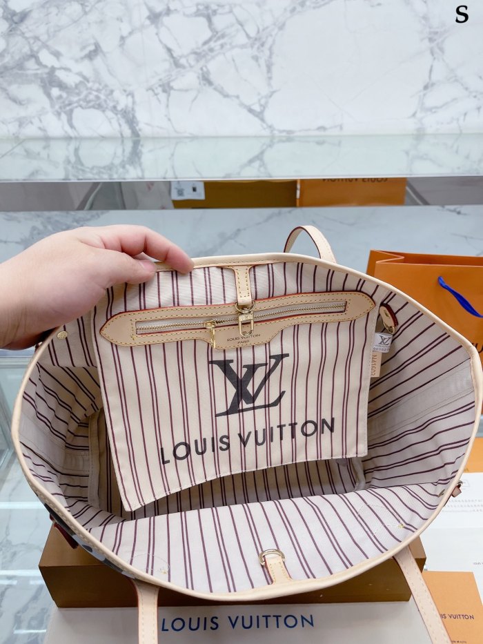 Louis Vuitton Womens Bags Handbags Luxury Brand Fashion Type NEVERFULL MM M21352 Silver Coated canvas